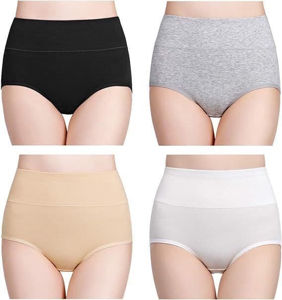 INF 4-pack trosor med hög midja - svart, grå, beige, vit
