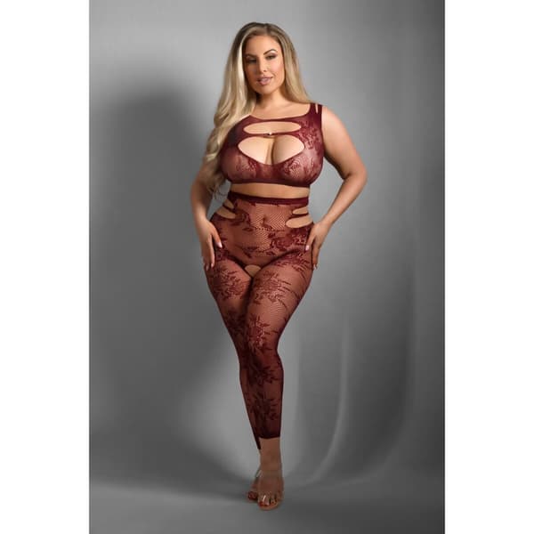 Set med underkläder Fantasy Lingerie Röd (Queen size)