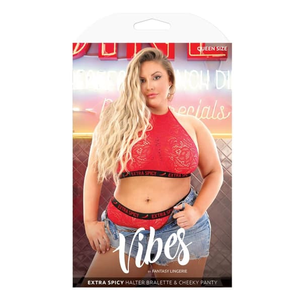 Set med underkläder Fantasy Lingerie Röd (Queen size) (Queen)