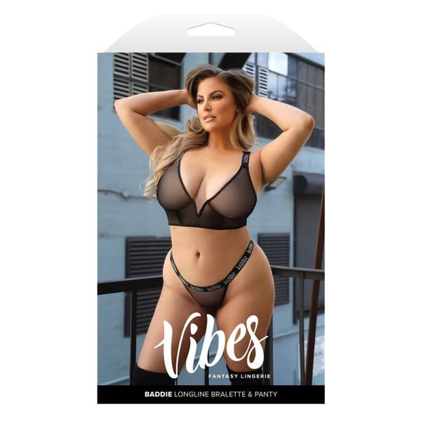 Undertøj Sæt Fantasy Lingerie Sort (Queen size)