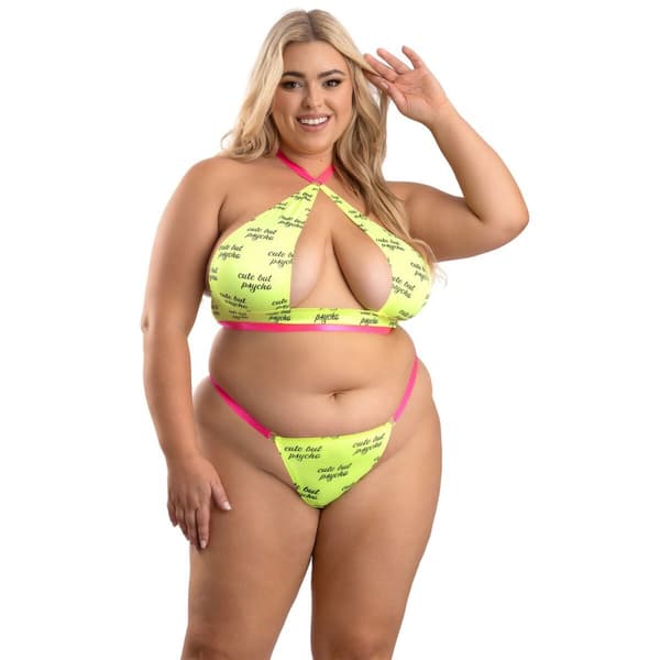Alusvaatesetti Fantasy Lingerie Vihreä (Queen size)