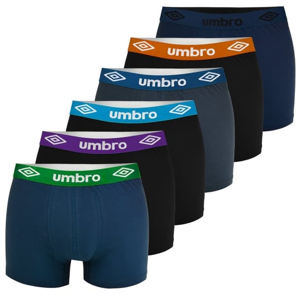 UMBRO Miesten Boxerit – 6-pack = 7 Päivää Mukavuutta – Superpehmeät & Hengittävät – Täydellinen Istuvuus