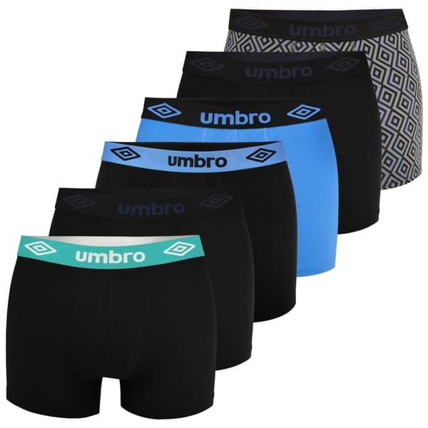 UMBRO Herrunderkläder – 6-pack = 7 dagars komfort – Extra Bekväma & Ingen Skav – Boxershorts i 95% Bomull