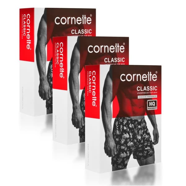 Cornette 3-pack - Boxershorts i bomull för män, lösa byxor för män