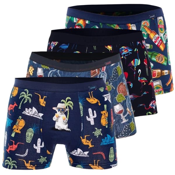 Cornette 4-pack - Miesten nyrkkeilyshortsit puuvillasta, housut miehille