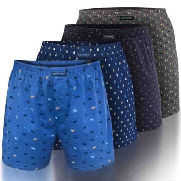 Cornette 4-pack - Løse boksershorts til mænd af bomuld, bukser til mænd