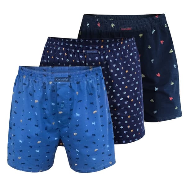 Cornette 3-pack - Løse boksershorts til mænd af bomuld, bukser til mænd