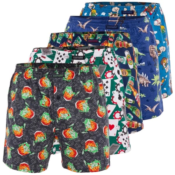 Cornette boxershorts i bomuld til mænd med dyremotiver, sæt med 5 stk.