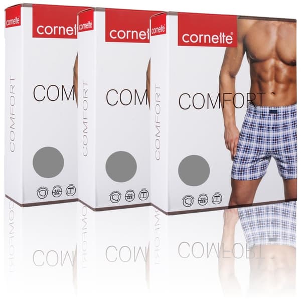 Boxershorts Cornette, lösa, bomull, BM002, komfort, 3 delar