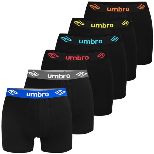 UMBRO boxershorts 6-pak til mænd med bomuldspasform Åndbar