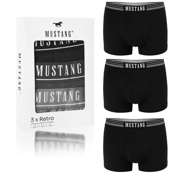 Mustang 3-pack - Boxershorts i bomull för män, byxor för män
