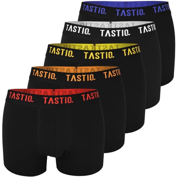 TASTIQ PREMIUM - 5 kpl miesten bokserit puuvillaa värillinen musta