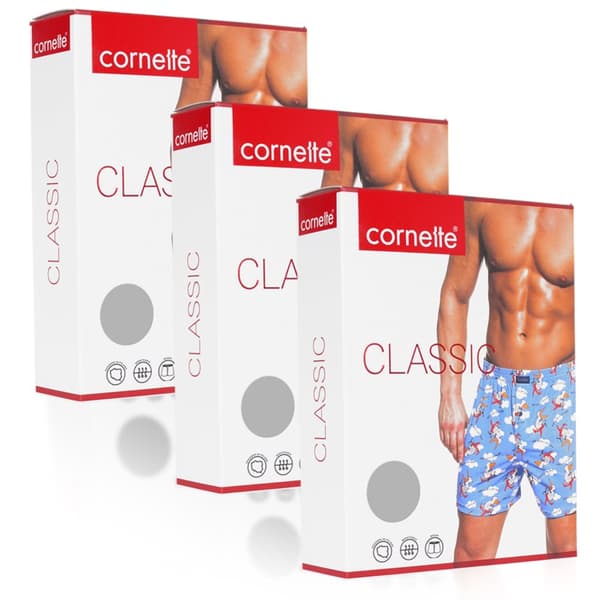 Miesten Cornette Boxer -shortsit, väljä, puuvilla, BM94, klassinen, 3 osaa