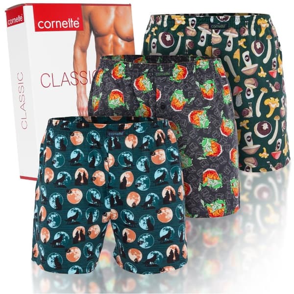 Miesten Cornette Boxer -shortsit, väljä, puuvilla, BM94, klassinen, 3 osaa