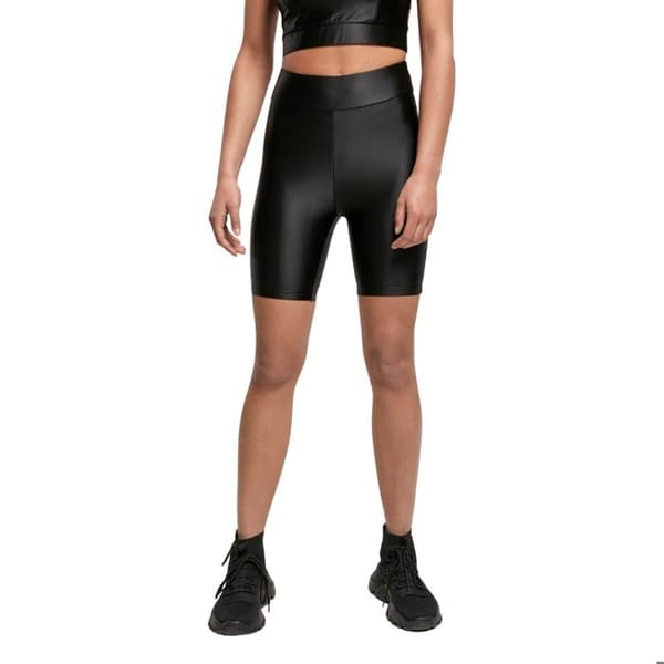 Cykelshorts för kvinnor - Urban Classics - Skinande Metallisk - Svart - 2-pack - Glänsande Nylon