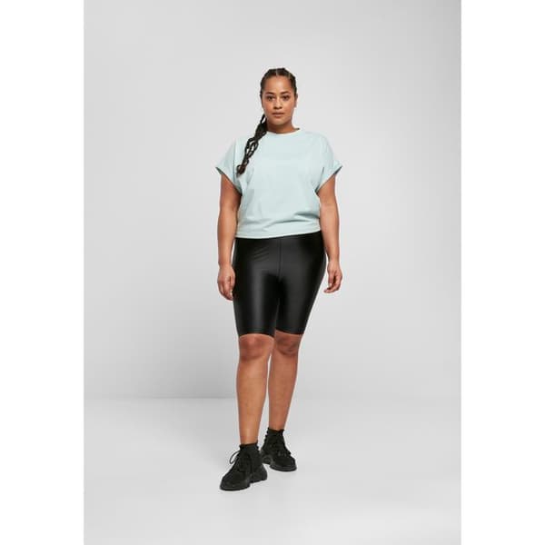 Cykelshorts för kvinnor - Urban Classics - Skinande Metallisk - Svart - 2-pack - Glänsande Nylon