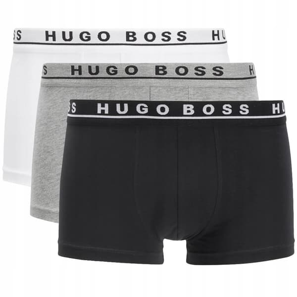 HUGO BOSS Herre boxershorts hvide, grå og sorte 3 stk. par 3 stk. S