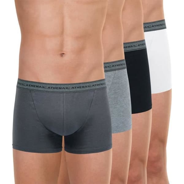 Boxers för män - ATHENA - Eco Pack Grå - Bomull - Paket med 4 - Optimal komfort