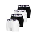Miniatyrbild 1 av 4: FILA herrboxers i bomull - Paket med 4 - Stretchkomfort - Svart och vit