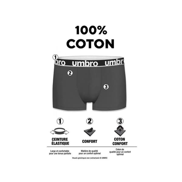 Umbro herrboxers 100% bomull - Paket om 5 - svart, röd, blå