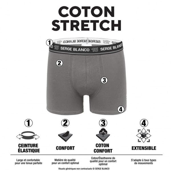 Serge Blanco Boxer Herr Caleón Herr - Grå (5-pack)