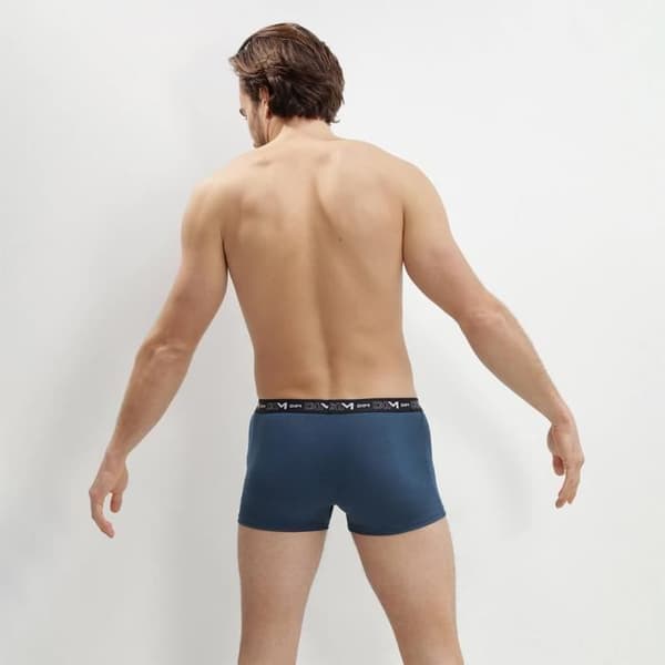 Paket med 3 boxershorts i stretchig bomull för män Svart/Tawny Brown/Klein Blue