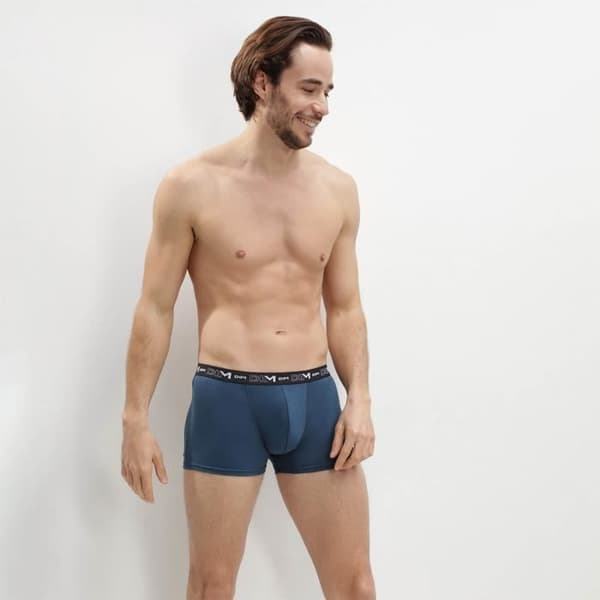 Paket med 3 boxershorts i stretchig bomull för män Svart/Tawny Brown/Klein Blue
