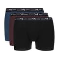 Miniatyrbild 1 av 3: Paket med 3 boxershorts i stretchig bomull för män Svart/Tawny Brown/Klein Blue
