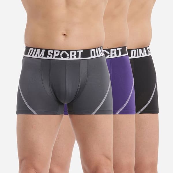 Boxers för män - DIM - Paket med 3 - Lätt mikrofiber - Nätinsatser - Genväg