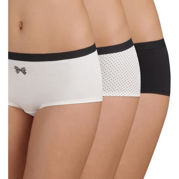 DIM Dampaket med 3 Les Pockets Coton Lot Knot Boxers Svart