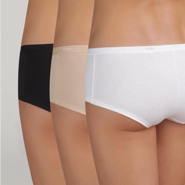 DIM Pack med 3 Boxers Les Pockets Ecodim Vit/Naken/Svart Dam