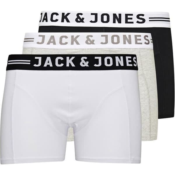 JACK & JONES Paket med 3 Ljusgrå Marl Boxers för män