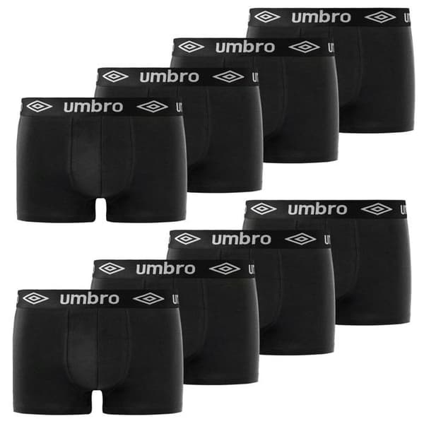 Umbro herrboxers 100% bomull - Paket om 8 - svart