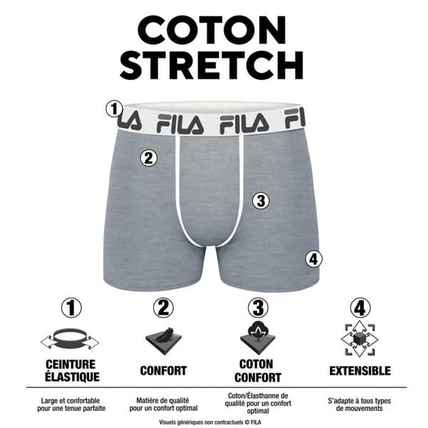 Fila Boxer Herr Ingen, Kalsong Herr - Svart (4-pack)