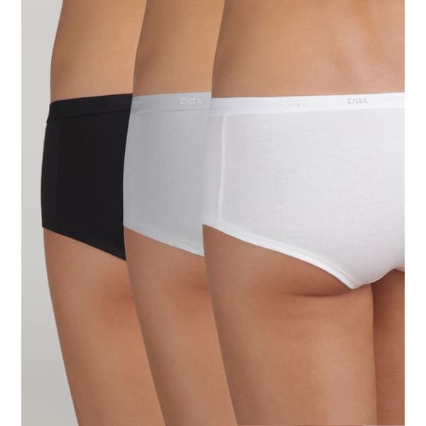 Boxers Damer - DIM - D4H01 - 3-pack - Stretchbomull - Svart/vit/grå