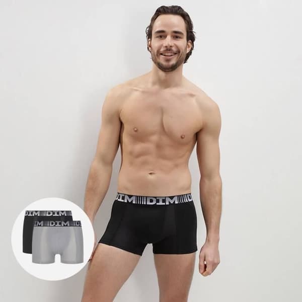 Förpackning med 2 bomull 3D Flex Air Boxers för män - DIM/01N1/NOIRPERLE/02