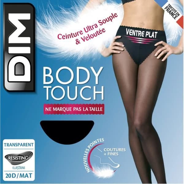20D platt magstrumpbyxor - DIM - Body Touch - Mjuk sammetslena midjeband - Absolut komfort