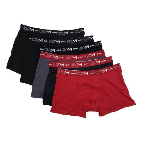 Boxers Herr - DIM - Paket med 6 - Stretchbomull - Elastisk Midja - Andningsbar