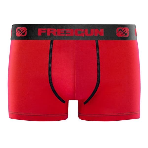 FREEGUN boxershorts i bomull för män - Komfort, Stretch - Paket med 6 - Röd, Grå, Svart