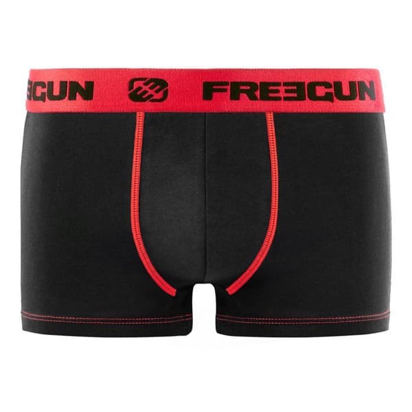 FREEGUN boxershorts i bomull för män - Komfort, Stretch - Paket med 6 - Röd, Grå, Svart