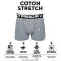 Miniatyrbild 2 av 6: FREEGUN boxershorts i bomull för män - Komfort, Stretch - Paket med 6 - Röd, Grå, Svart
