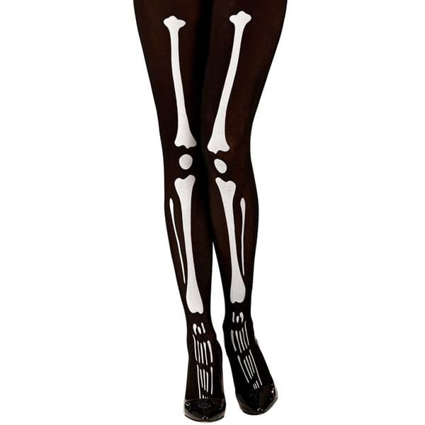 Halloween skeleton tights för kvinnor - 78495 - Vit - Flerfärgad - Polyester - Vuxen