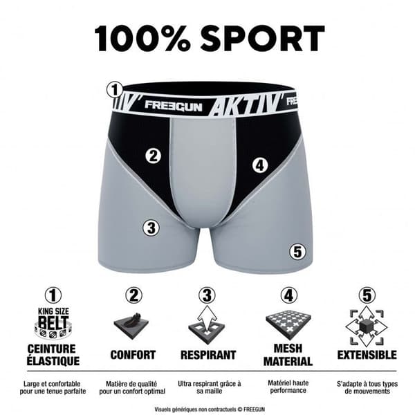 Freegun Boxer Herr AKTIV, Kalsong Herr - Svart (4-pack)