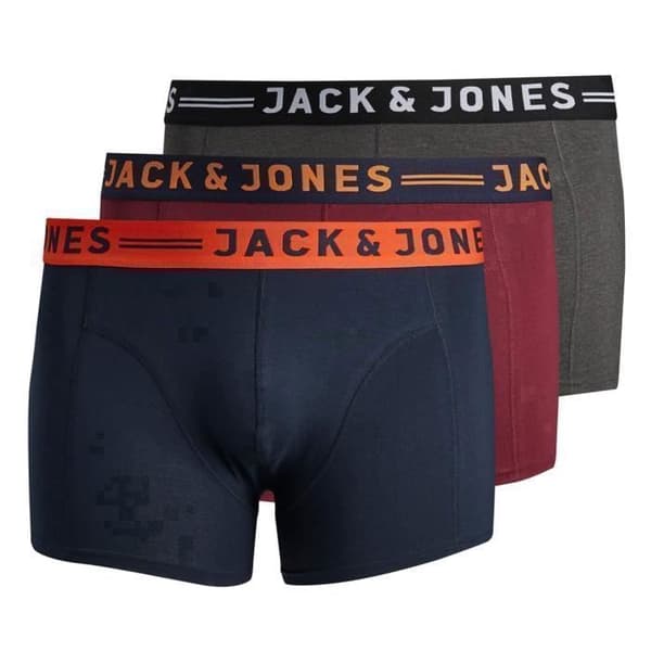 Parti med T-shirts - Jack & Jones - Modell JACLICHFIELD - 95% Bomull - 5% Elastan - Paket med 3