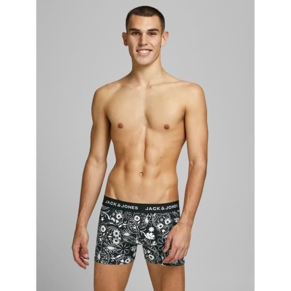 Boxers - JACK &amp; JONES - 3-pack - Svart/Gul - Skalletryck - Anatomisk komfort