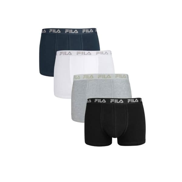 Fila boxershorts i bomull för män, boxershorts för män, luftiga, behagliga (paket med 4) Basic grå, vit, blå, svart herr