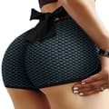 Miniatyrbild 3 av 4: INF Högmidjade Yogashorts med Våffelmönster och Rosett  L