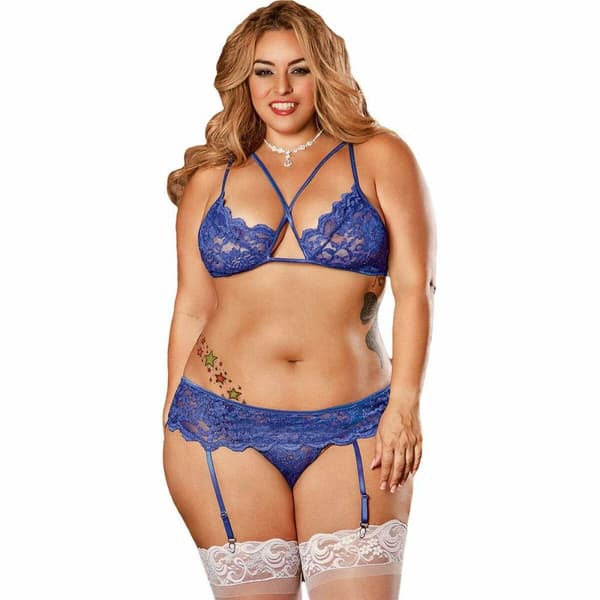 Set med underkläder Exposed Blå (XXL)