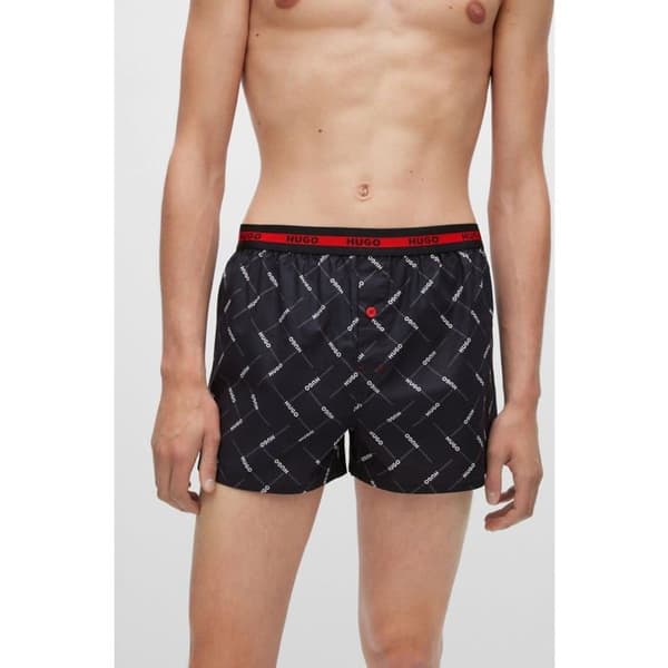 Boxer - kort Hugo - 50469774 - Herrar Vevd Boxer TWINPACK Tvåpack Boxer i Bomull med Logotyp i Midjan