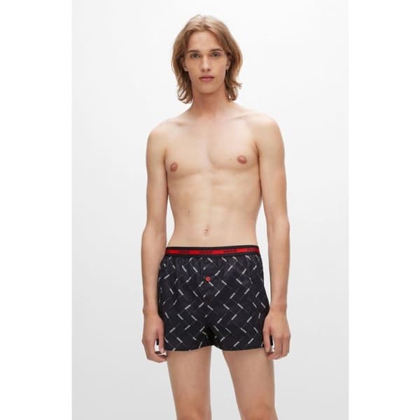 Boxer - kort Hugo - 50469774 - Herrar Vevd Boxer TWINPACK Tvåpack Boxer i Bomull med Logotyp i Midjan